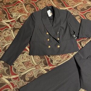Express Double Breasted Black Pant Suit (New)